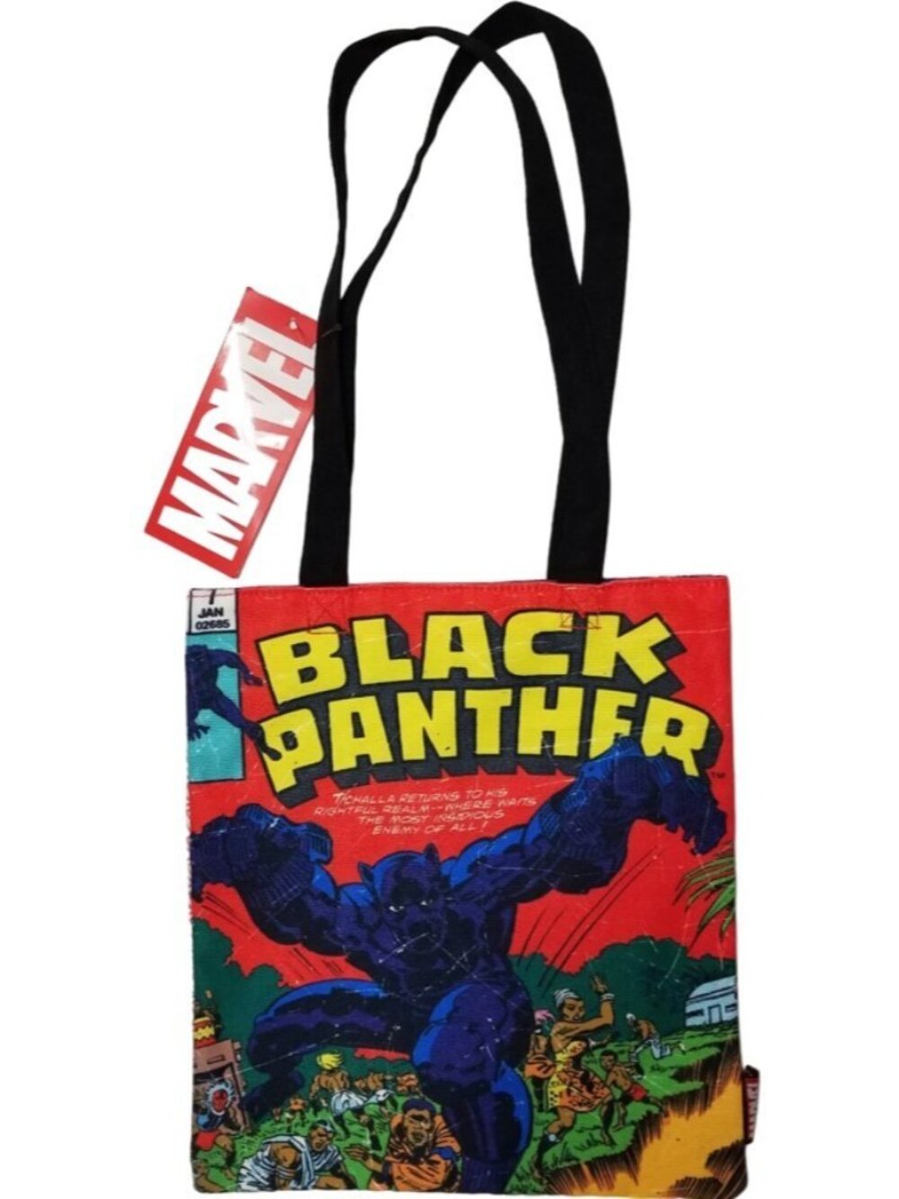 Marvel Black Panther Retro Comic Cover Tote Bag NWT Issue 7 T'Challa Canvas